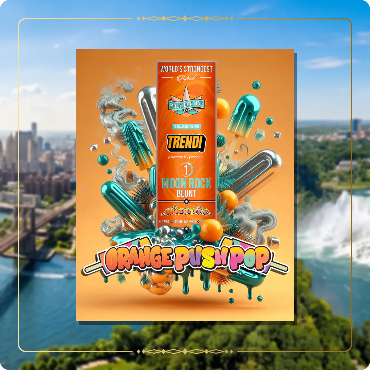 Orange Push Pop Presidential blunt for the New York home collection
