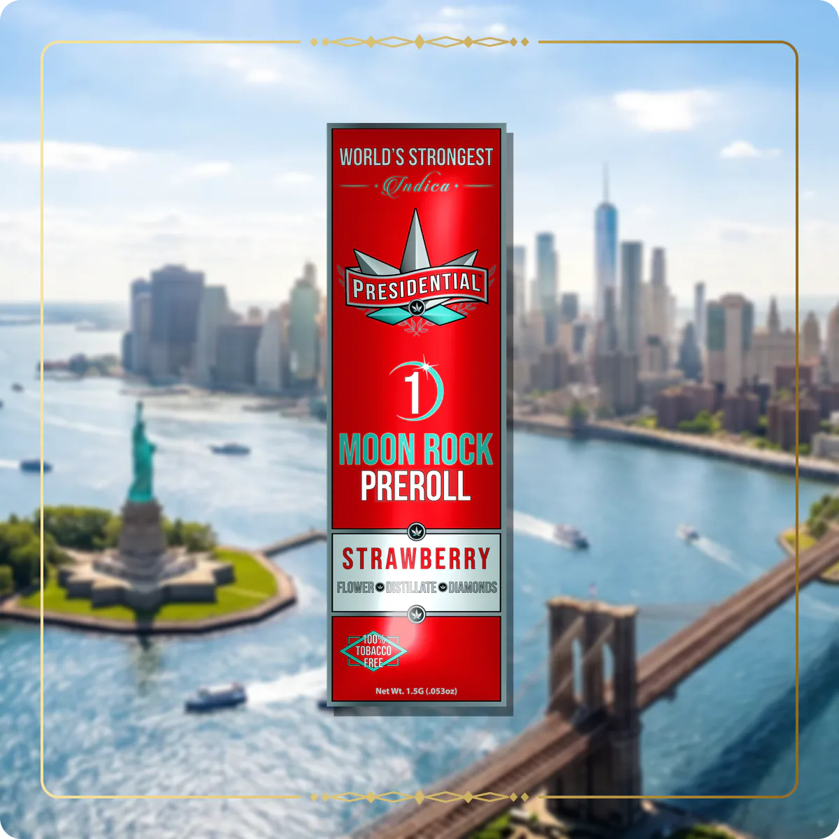 Strawberry Presidential pre-roll for the New York home collection